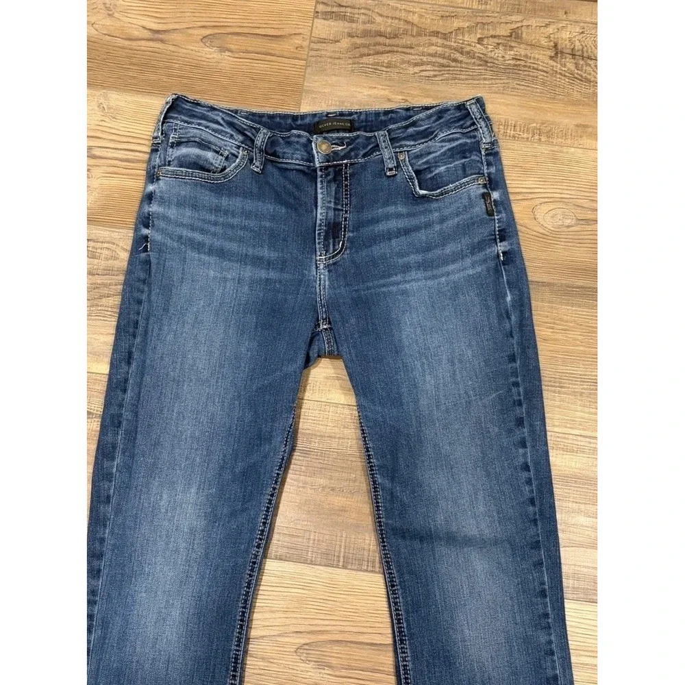 Silver Y2K Jeans Women's 33W Else Slim Bootcut Mid Rise Medium Wash Flap Pocket